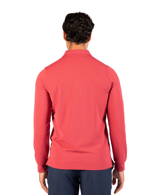 Micro Grid Textured Long Sleeve Performance Polo