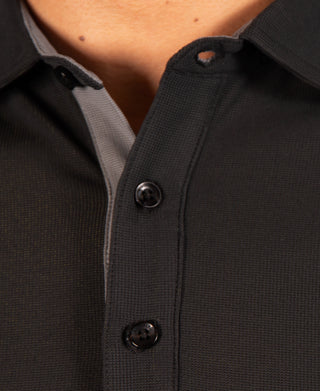 Micro Grid Textured Performance Polo