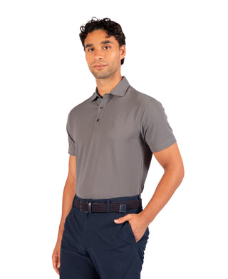 Micro Grid Textured Performance Polo