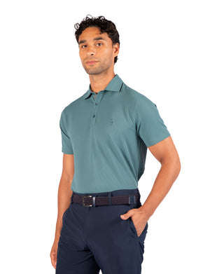 Micro Grid Textured Performance Polo