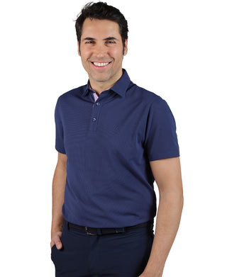 Micro Grid Textured Performance Polo
