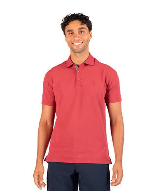 Micro Grid Textured Performance Polo