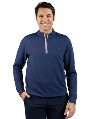 Micro Grid Textured Performance Quarter Zip
