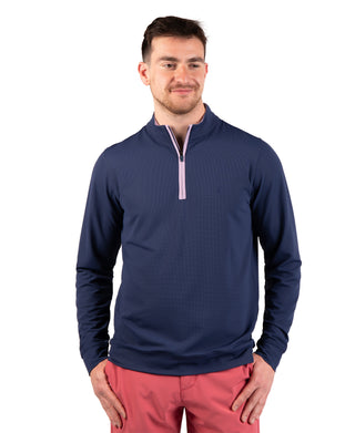 Micro Grid Textured Performance Quarter Zip