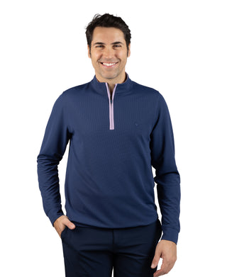 Micro Grid Textured Performance Quarter Zip