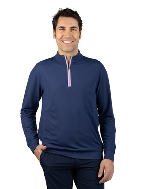 Micro Grid Textured Performance Quarter Zip