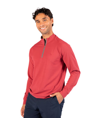 Micro Grid Textured Performance Quarter Zip