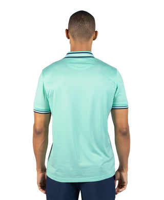 Quarter Zip Mesh Performance Polo with Stripe Tipping