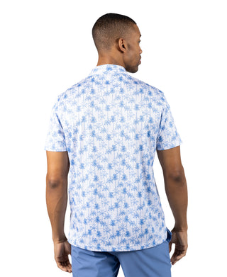 Vintage Palm Trees Mesh Performance Polo
