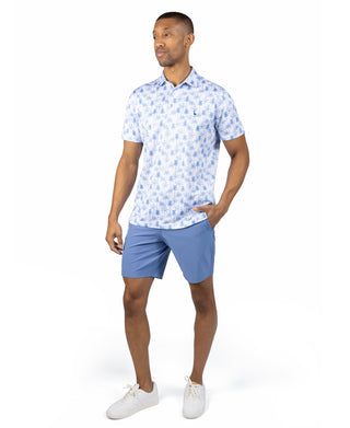 Vintage Palm Trees Mesh Performance Polo