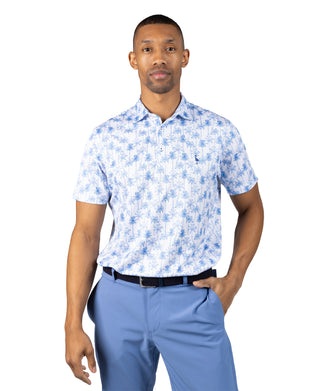 Vintage Palm Trees Mesh Performance Polo