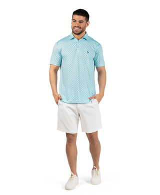 Geo Floral Performance Polo