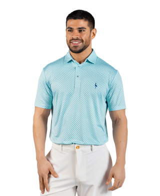 Geo Floral Performance Polo