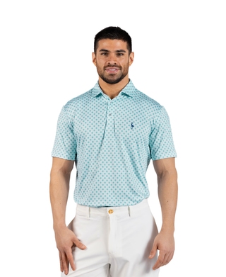 Geo Floral Performance Polo