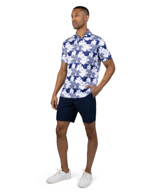 Tropical Stripe Floral Performance Polo