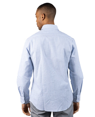 Yarn Dyed Linen Stripe Long Sleeve Shirt