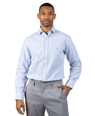 Yarn Dyed Linen Stripe Long Sleeve Shirt