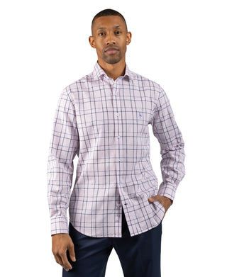 Yarn Dyed Linen Large Check Long Sleeve Shirt