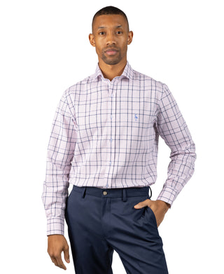 Yarn Dyed Linen Large Check Long Sleeve Shirt