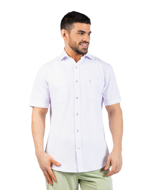 Solid Seersucker Short Sleeve Shirt