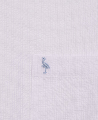 Solid Seersucker Short Sleeve Shirt