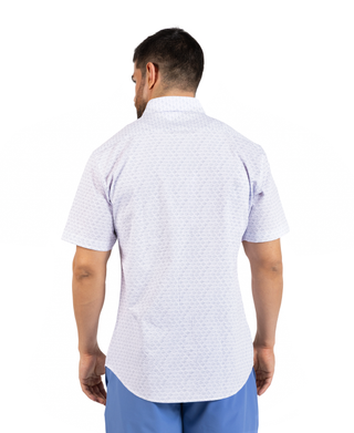 Geo Floral Printed Seersucker Short Sleeve Shirt