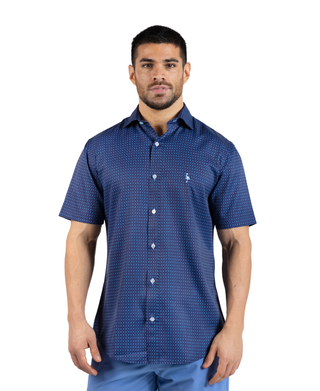 Geo Floral Printed Performance Short Sleeve Shirt