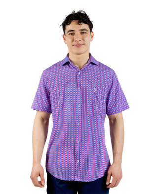 Moroccan Tile Printed Performance Short Sleeve Shirt