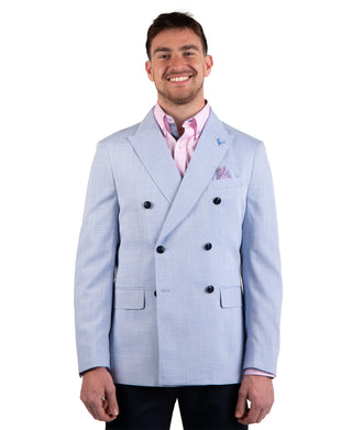 Double-Breasted Textured Slub Sport Coat