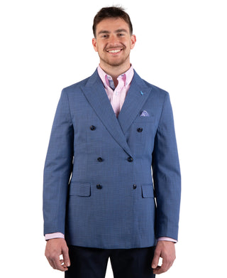 Double-Breasted Textured Slub Sport Coat