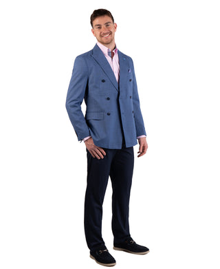 Double-Breasted Textured Slub Sport Coat