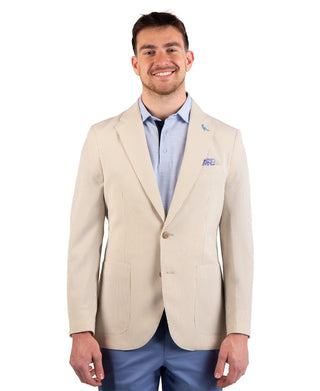 Textured Stripe Seersucker Sport Coat