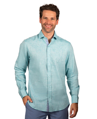 Yarn Dye Linen Long Sleeve Shirt
