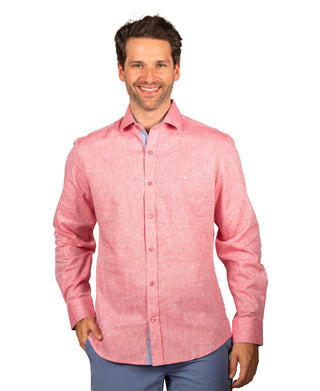 Yarn Dye Linen Long Sleeve Shirt