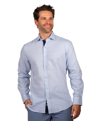 Yarn Dye Linen Long Sleeve Shirt