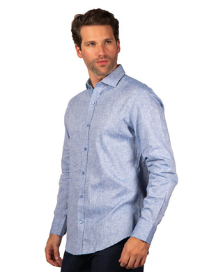 Yarn Dye Linen Long Sleeve Shirt
