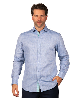 Yarn Dye Linen Long Sleeve Shirt