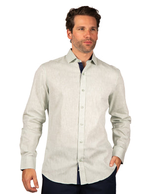 Yarn Dye Linen Long Sleeve Shirt