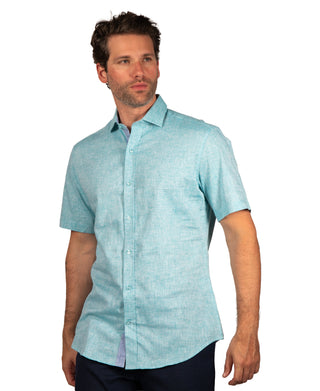Yarn Dye Linen Short Sleeve Shirt