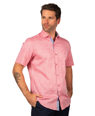 Yarn Dye Linen Short Sleeve Shirt
