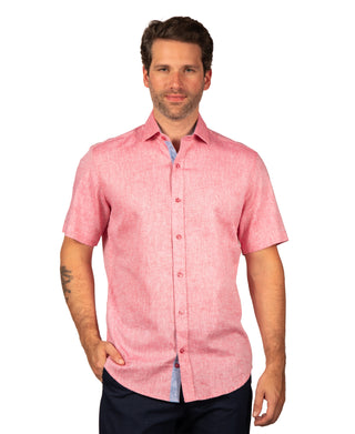 Yarn Dye Linen Short Sleeve Shirt