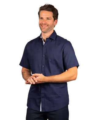 Solid Linen Short Sleeve Shirt