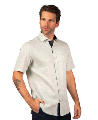 Yarn Dye Linen Short Sleeve Shirt