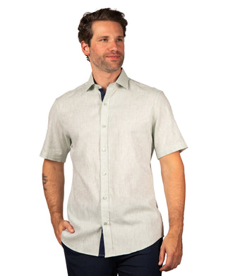 Yarn Dye Linen Short Sleeve Shirt