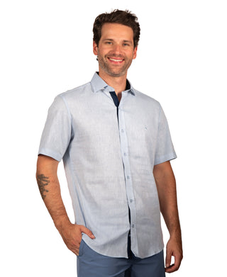 Yarn Dye Linen Short Sleeve Shirt