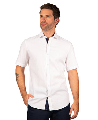 Solid Linen Short Sleeve Shirt