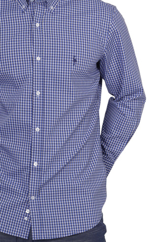 Navy Multi Gingham 'On The Fly' Long Sleeve Shirt