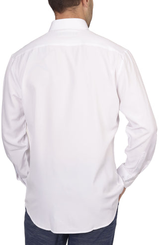 White Solid 'On The Fly' Long Sleeve Shirt