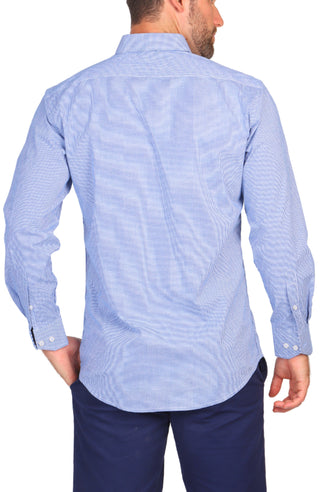 Royal Mini Gingham Cotton Stretch Long Sleeve Shirt