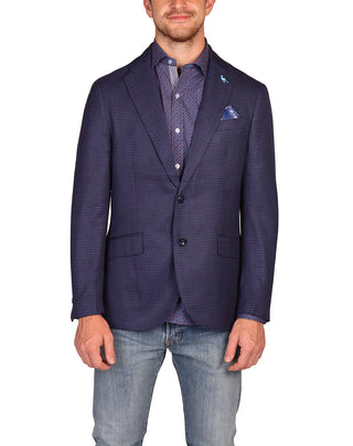 Navy Textured Nailshead Sport Coat
